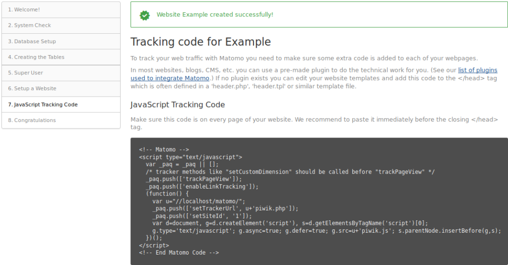 Installiere das JavaScript-Tracking-Tag
