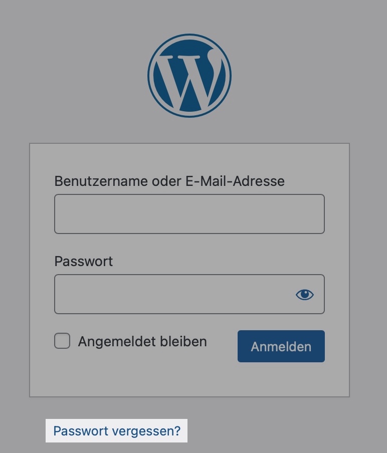 passwort vergessen Wie ändert man das Administrator-Passwort in WordPress ohne Zugang zum wp-admin Backend?