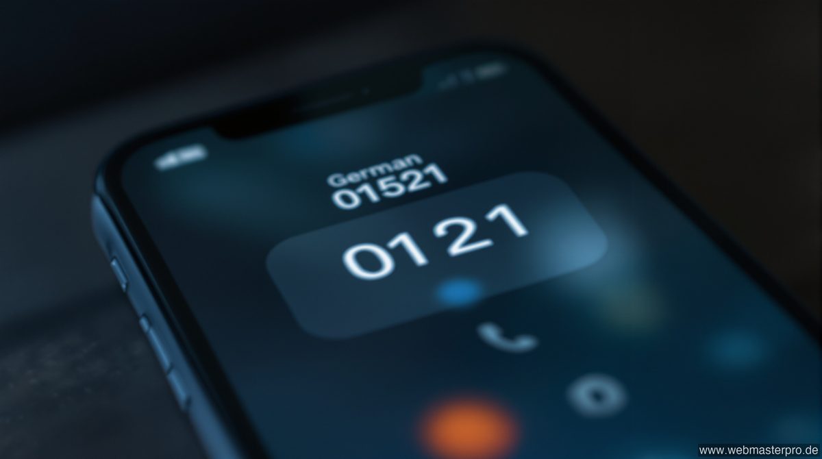Smartphone zeigt Rufnummer mit 01521 Vorwahl im Wählerprogramm