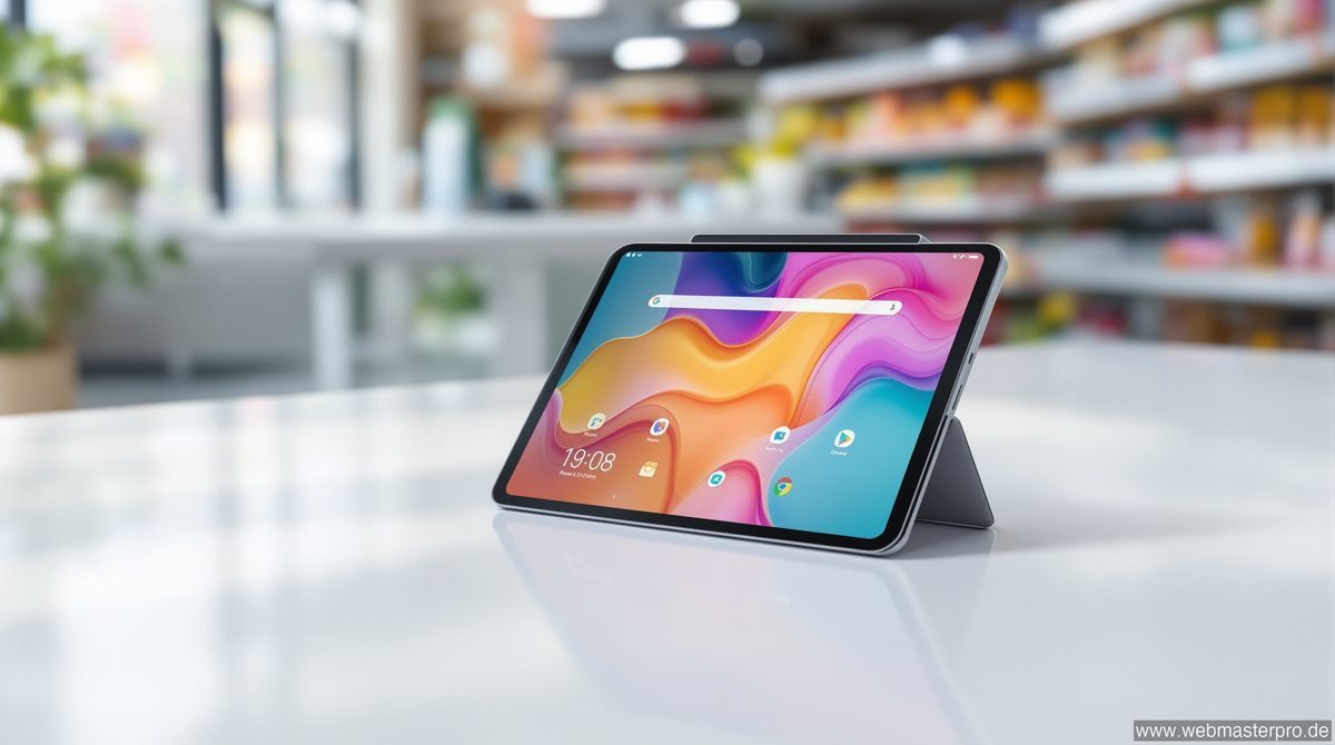 Aldi Tablet auf einem Schreibtisch – modernes Android-Tablet im Überblick