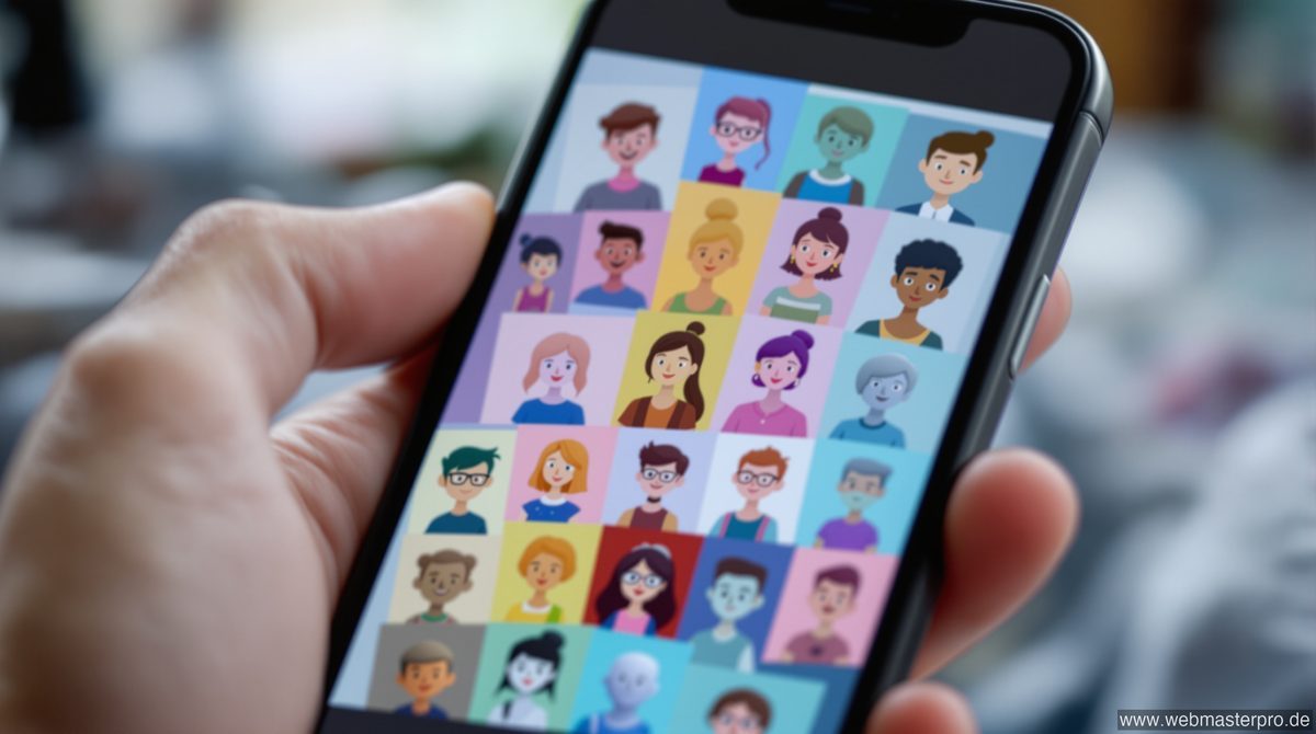 Avatar erstellen per App – verschiedene KI-Avatare auf dem Smartphone-Bildschirm