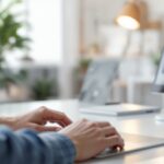 Chatroom one Login – Person meldet sich auf einem Laptop in einer Online-Chat-Plattform an