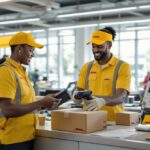 DHL ISE Return Infinite – Mitarbeiter scannt Rücksendung in DHL-Filiale