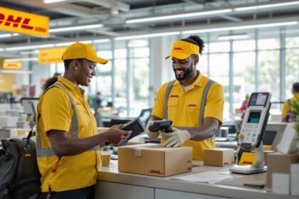 DHL ISE Return Infinite – Mitarbeiter scannt Rücksendung in DHL-Filiale
