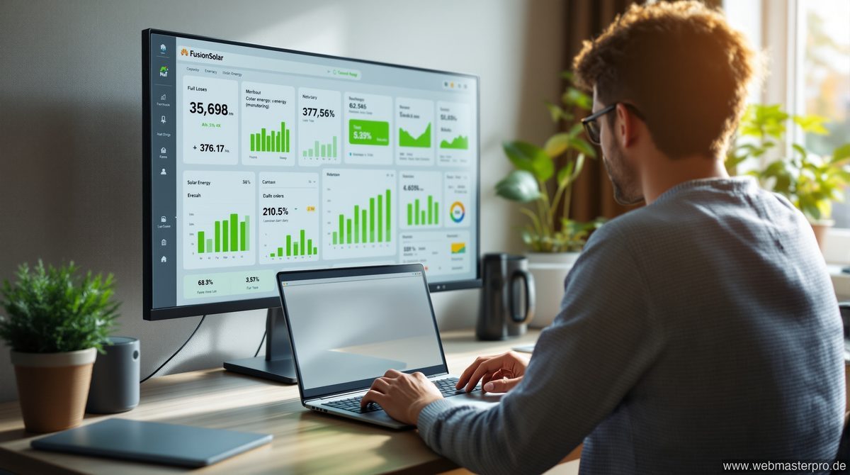 FusionSolar Login – Benutzer meldet sich im Huawei Solar-Monitoring-Portal an