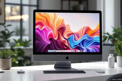iMac 2025 mit M4 Chip auf modernem Schreibtisch – schlankes Design mit 24-Zoll Retina-Display