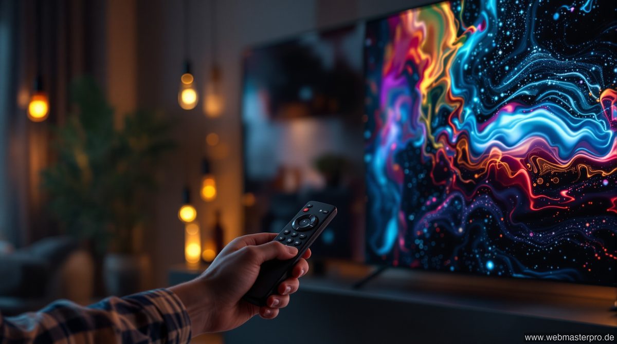 LG G4 65 Zoll OLED Bildqualität Detail mit Fernbedienung