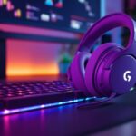 Logitech G733 kabelloses Gaming Headset auf einem Gaming-Schreibtisch mit RGB-Beleuchtung