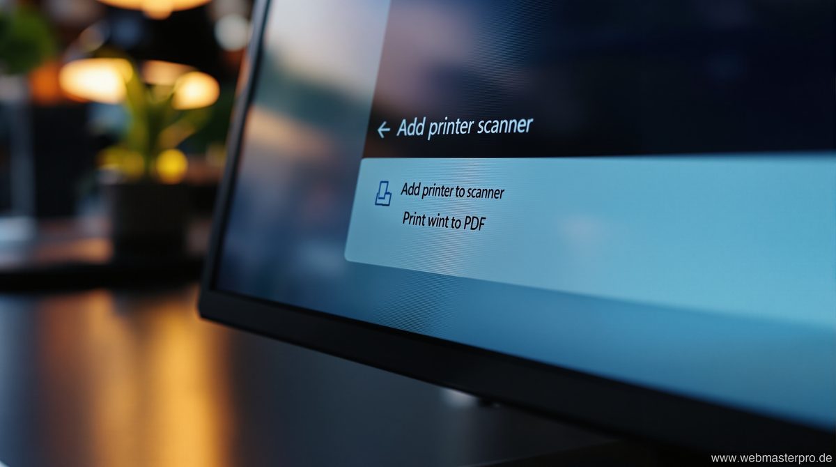 Windows 11 Druckermenü – Microsoft Print to PDF Einstellungen und Aktivierung