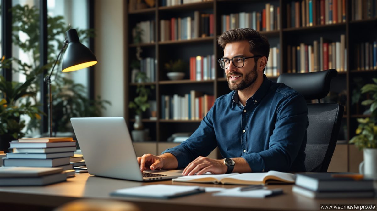 Online Marketing Bücher auf dem Schreibtisch eines Marketing-Experten
