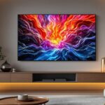 Panasonic Z95B OLED Fernseher an Wohnzimmerwand mit brillanten Farben und tiefem Schwarz