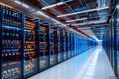 Rechenzentren Deutschland – moderne Serverräume mit beleuchteten Racks