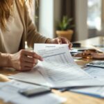 Selbstständiger beim Berechnen von Umsatz und Nettoeinkommen am Schreibtisch