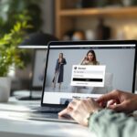 Frau meldet sich über den Sieh An Konto-Login auf dem Laptop an