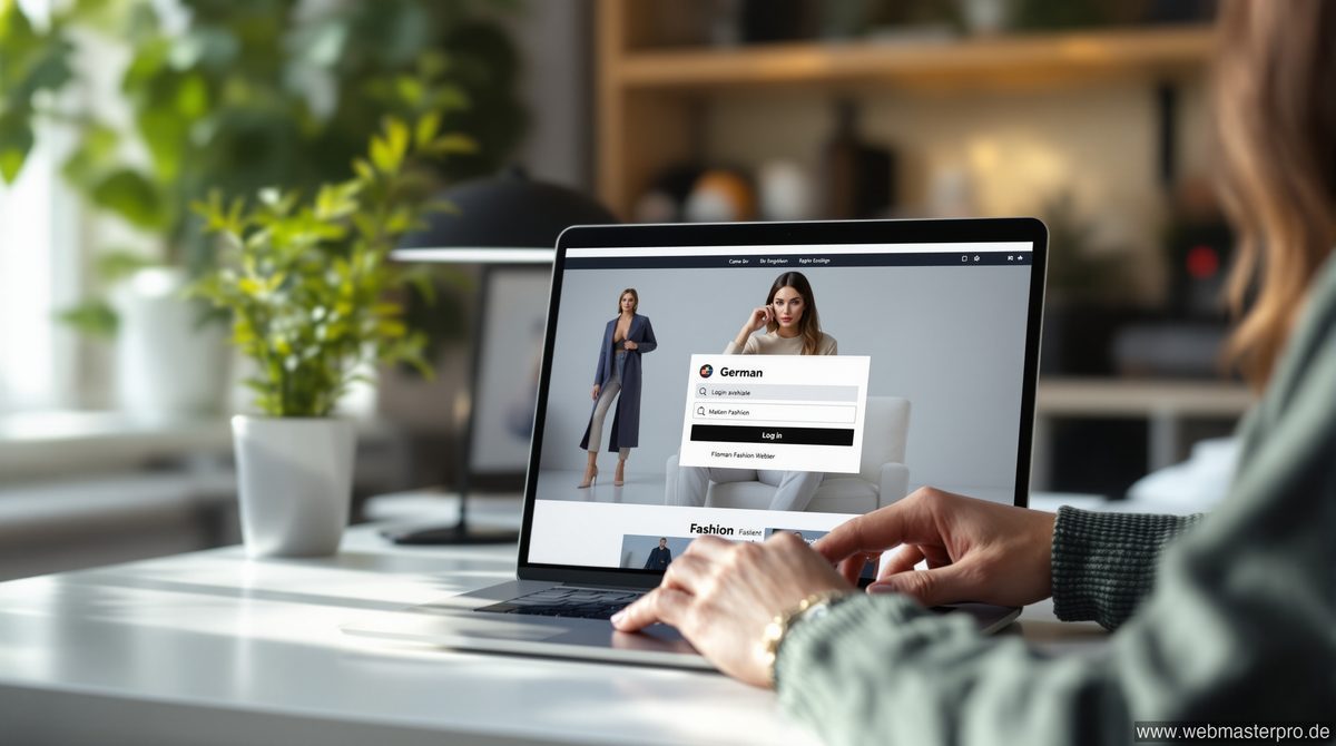 Frau meldet sich über den Sieh An Konto-Login auf dem Laptop an