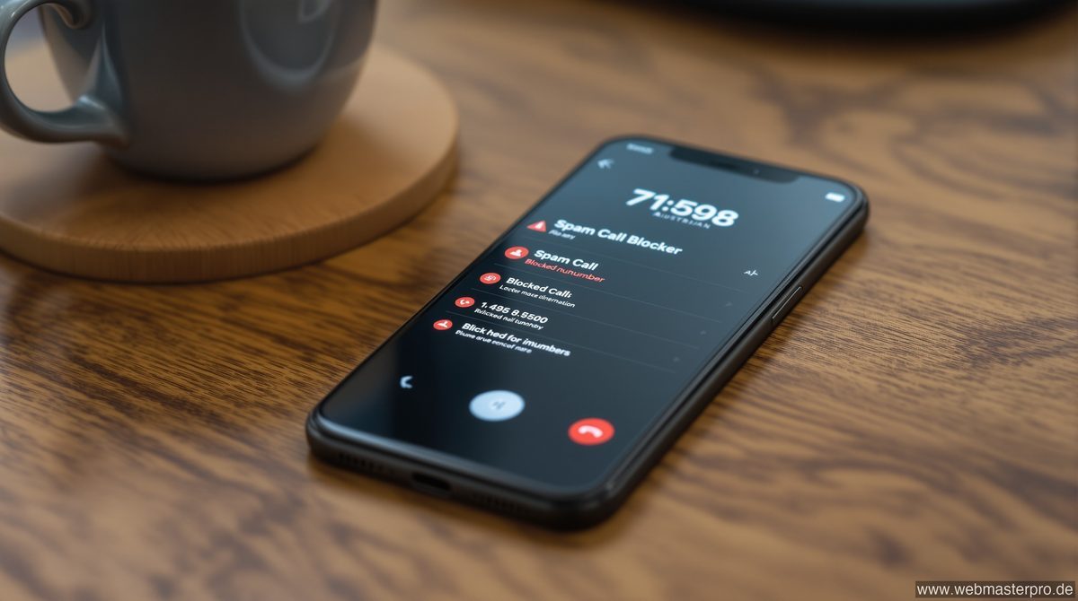 Smartphone mit Spam-Blocker-App zeigt blockierte österreichische Rufnummern