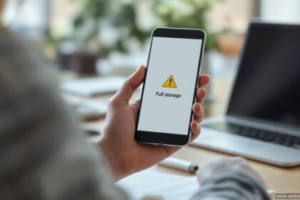 Speicherkrise – Smartphone zeigt vollständigen Speicher Warnung