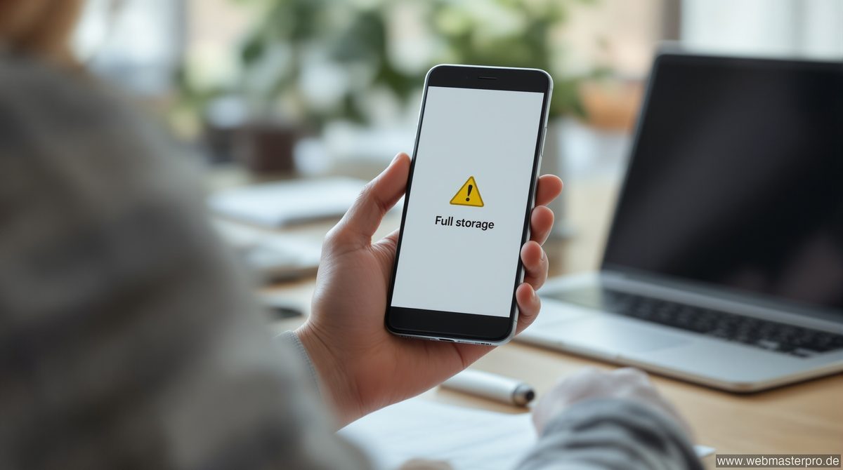 Speicherkrise – Smartphone zeigt vollständigen Speicher Warnung