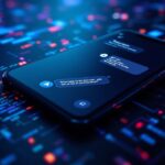 Televend Login – Telegram-Bot-Interface auf Smartphone mit verschlüsselten Datenströmen im Hintergrund