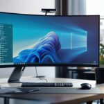 Windows 10 Pro auf einem modernen Desktop-PC im professionellen Büroumfeld