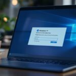 Windows 11 Key Aktivierungsdialog auf modernem Laptop-Bildschirm