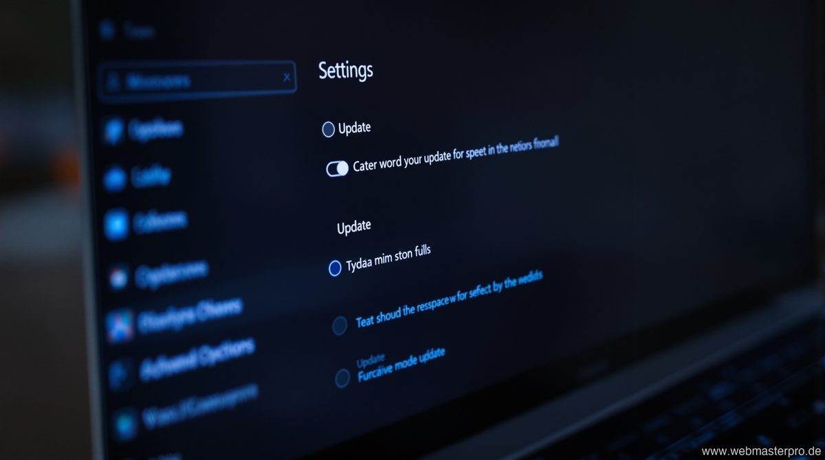 Windows Update Einstellungen – Update-Optionen und Schieberegler im Windows 11 Einstellungsmenü