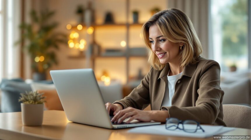 Witt Weiden Kundenkonto Login – Frau meldet sich im Online-Shop an