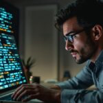 Person schaut verwirrt auf Laptop-Bildschirm mit kryptischen Zeichenfolgen – about llpuywerxuzad249 now erklärt