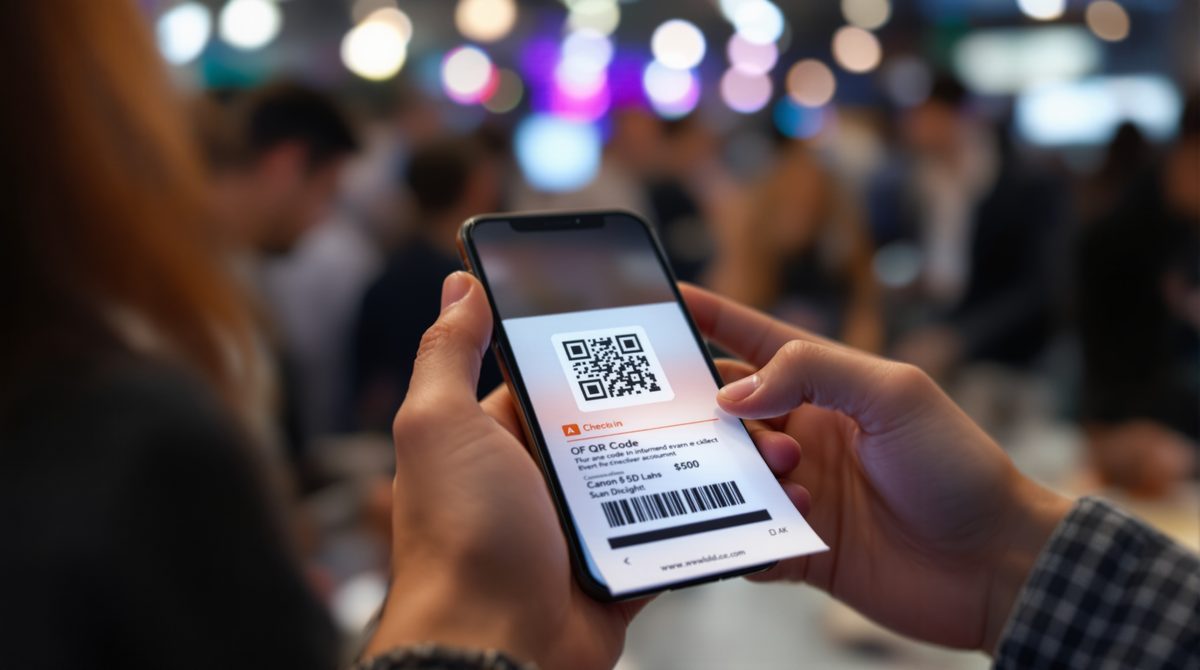 QR-Code-Scan mit Smartphone beim Event-Check-in – digitales Ticketing bei Veranstaltungen